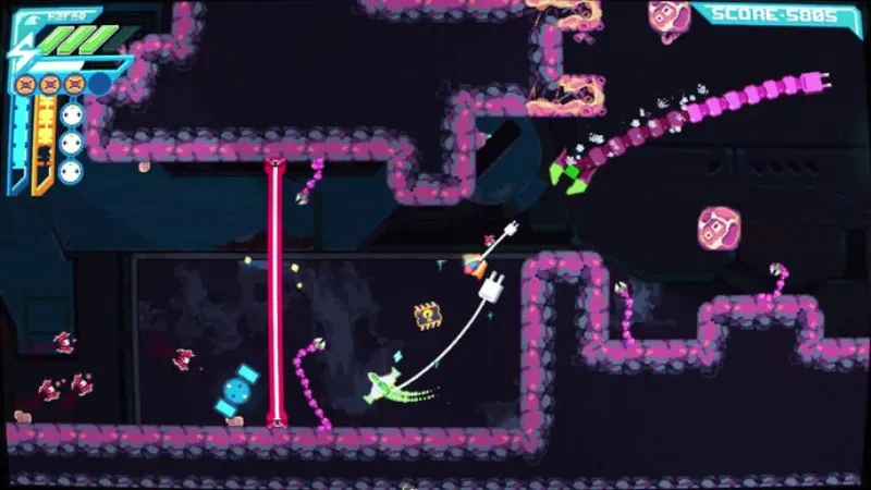 Hyperwired: el shooter donde tu nave es tan idiota que necesita un cable de por vida