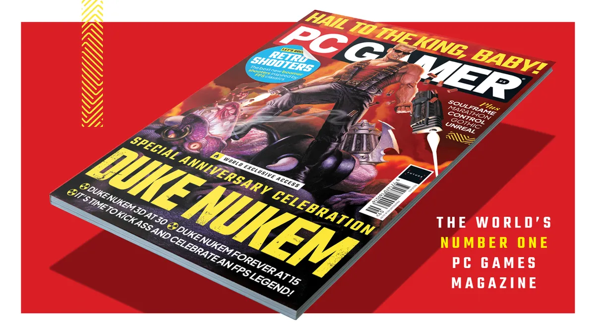 La nueva portada de la PC Gamer es un homenaje al Duke Nukem más macarra: 30 años de pollas y explosiones