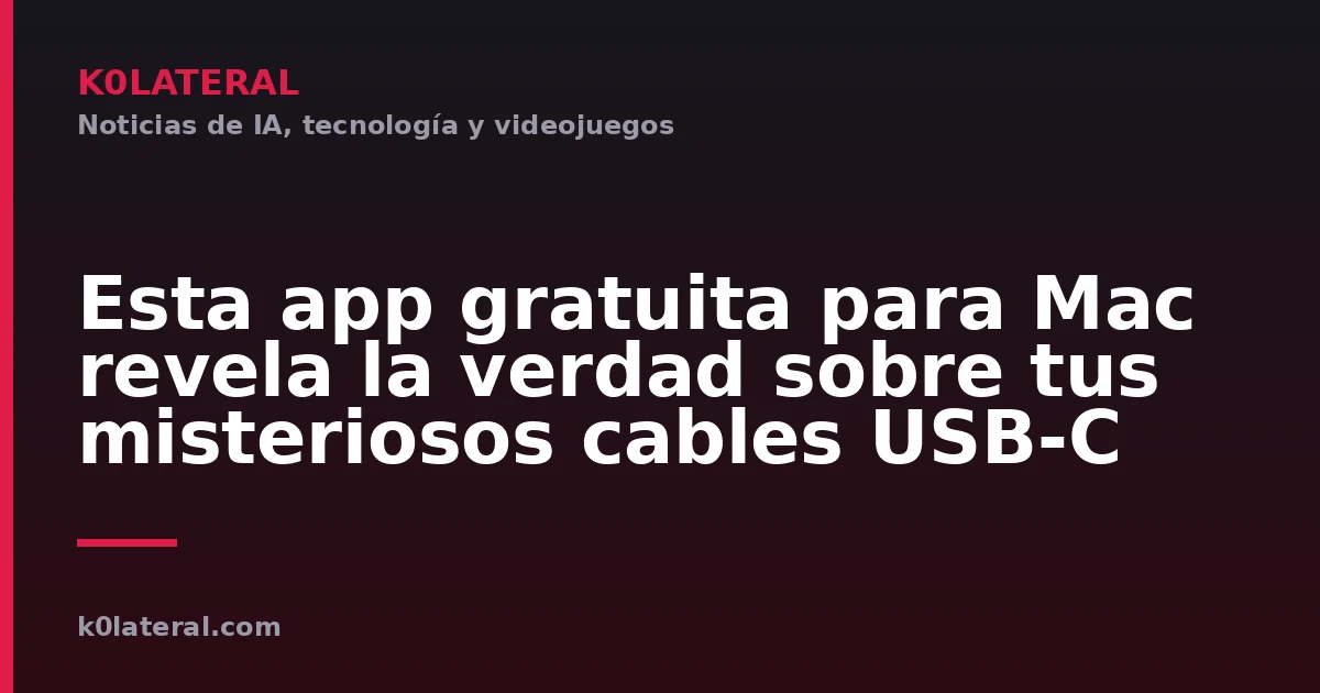 Esta app gratuita para Mac revela la verdad sobre tus misteriosos cables USB-C