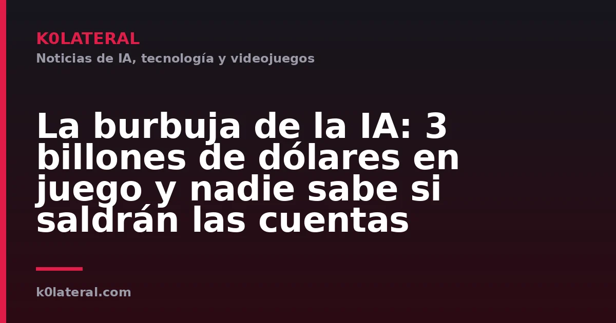 La burbuja de la IA: 3 billones de dólares en juego y nadie sabe si saldrán las cuentas